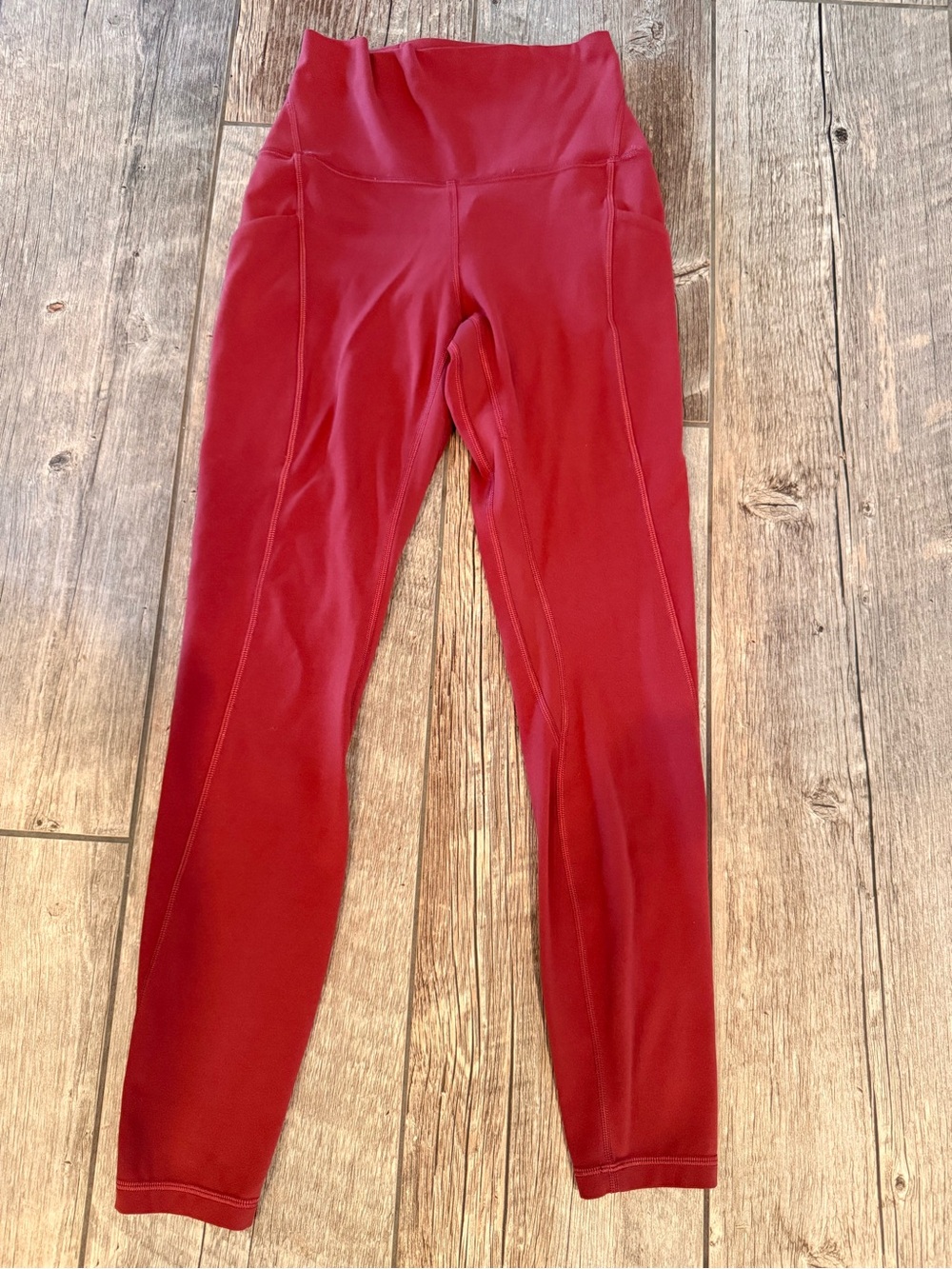 Lululemon Women’s High-Waist Performance Leggings. Berry red. Size 4.